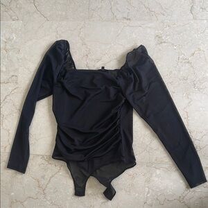 Stella Luce Black Long Sleeve Bodysuit